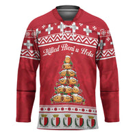 Cute Maltese Imqaret Pastry Christmas Hockey Jersey Christmas Joy in Malta - Wonder Print Shop