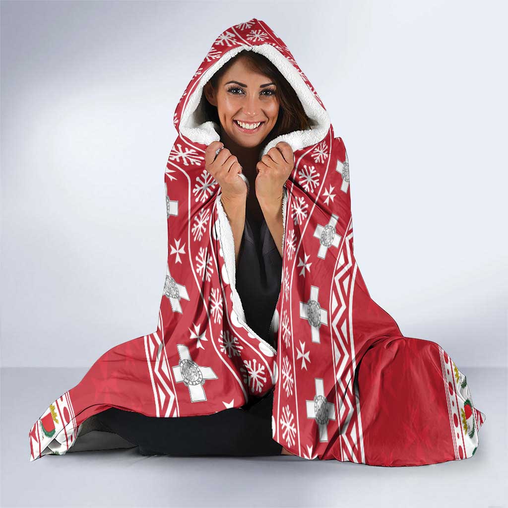 Cute Maltese Imqaret Pastry Christmas Hooded Blanket Christmas Joy in Malta - Wonder Print Shop