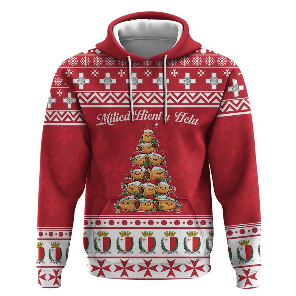 Cute Maltese Imqaret Pastry Christmas Hoodie Christmas Joy in Malta - Wonder Print Shop