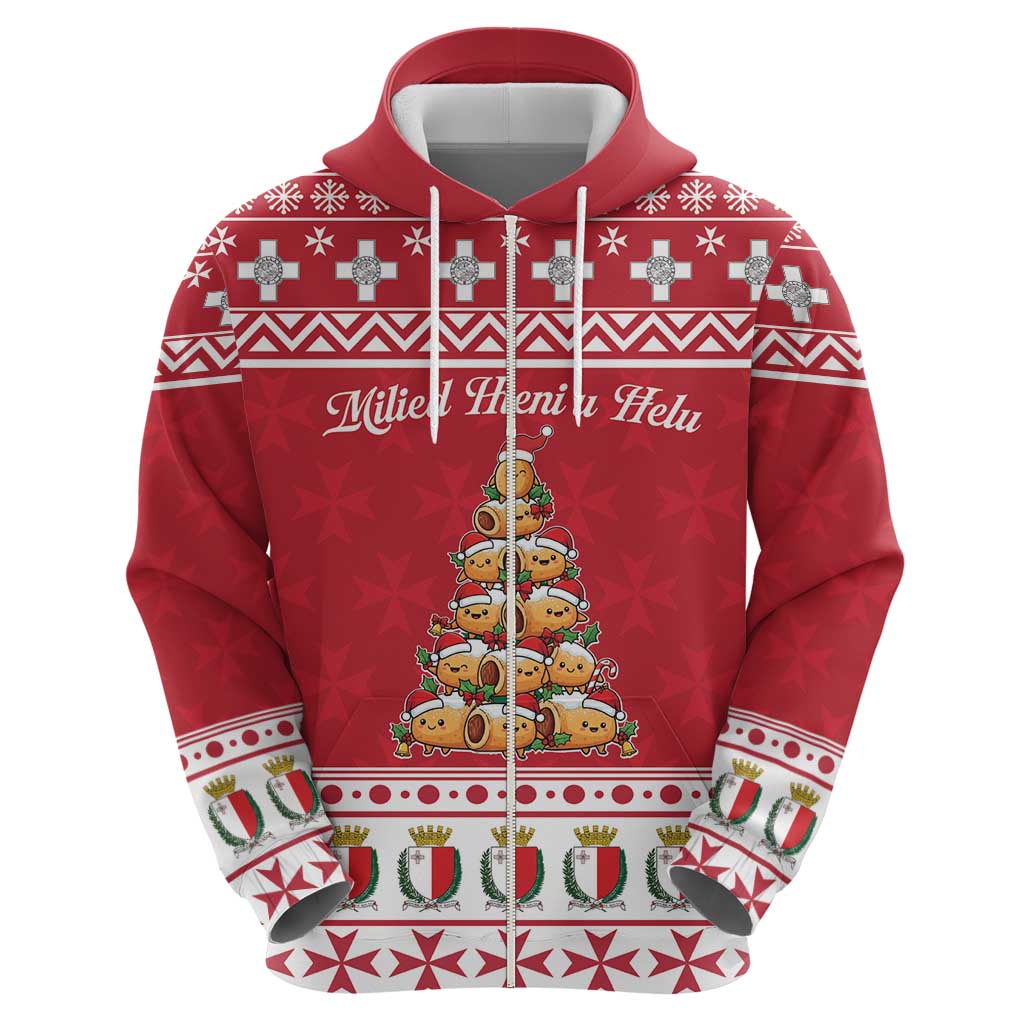Cute Maltese Imqaret Pastry Christmas Hoodie Christmas Joy in Malta - Wonder Print Shop