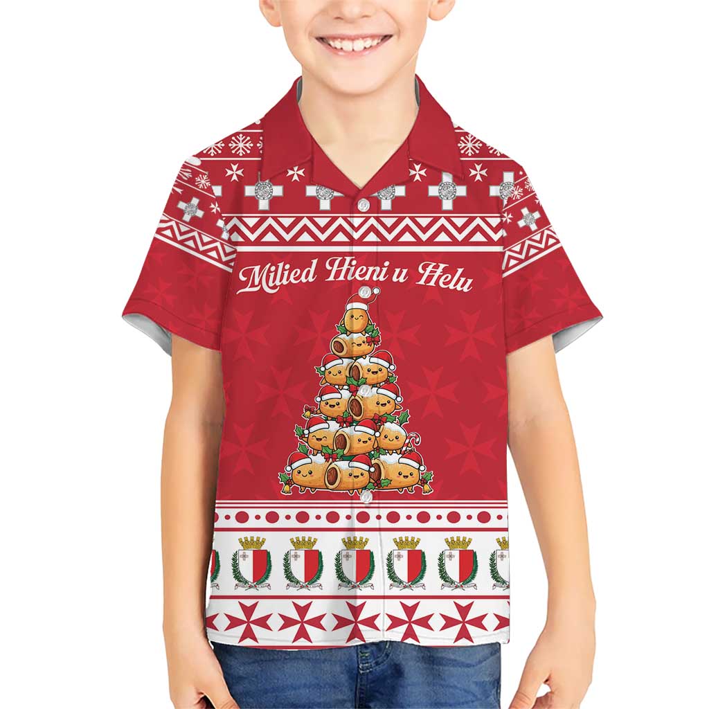 Cute Maltese Imqaret Pastry Christmas Kid Hawaiian Shirt Christmas Joy in Malta - Wonder Print Shop