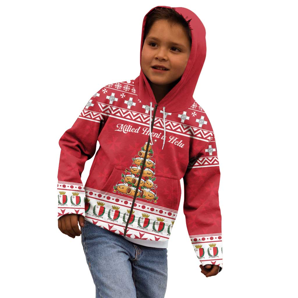 Cute Maltese Imqaret Pastry Christmas Kid Hoodie Christmas Joy in Malta - Wonder Print Shop