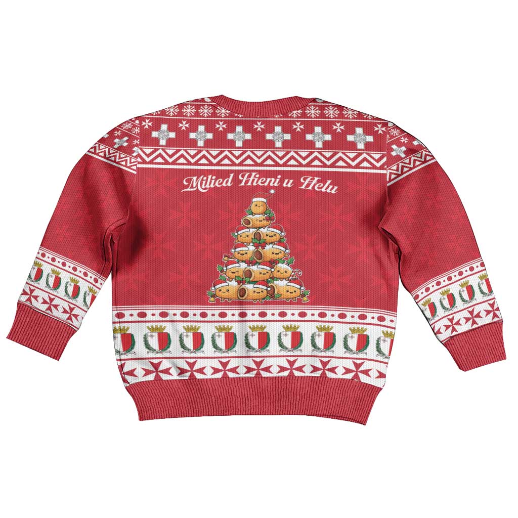 Cute Maltese Imqaret Pastry Christmas Kid Ugly Christmas Sweater Christmas Joy in Malta - Wonder Print Shop