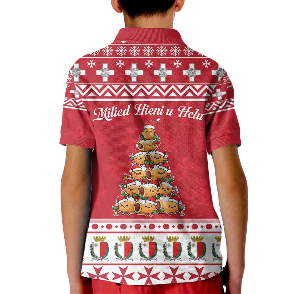 Cute Maltese Imqaret Pastry Christmas Kid Polo Shirt Christmas Joy in Malta - Wonder Print Shop