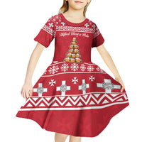 Cute Maltese Imqaret Pastry Christmas Kid Short Sleeve Dress Christmas Joy in Malta - Wonder Print Shop