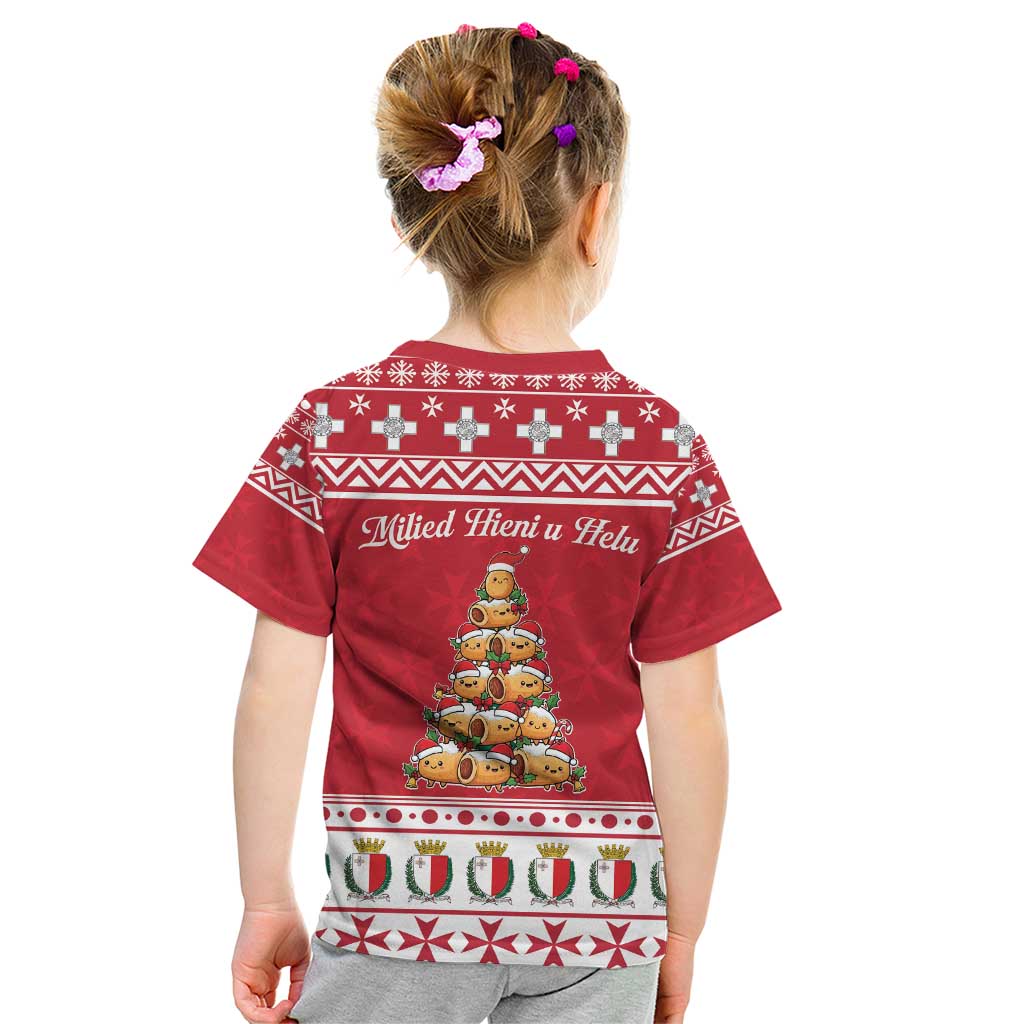 Cute Maltese Imqaret Pastry Christmas Kid T Shirt Christmas Joy in Malta - Wonder Print Shop