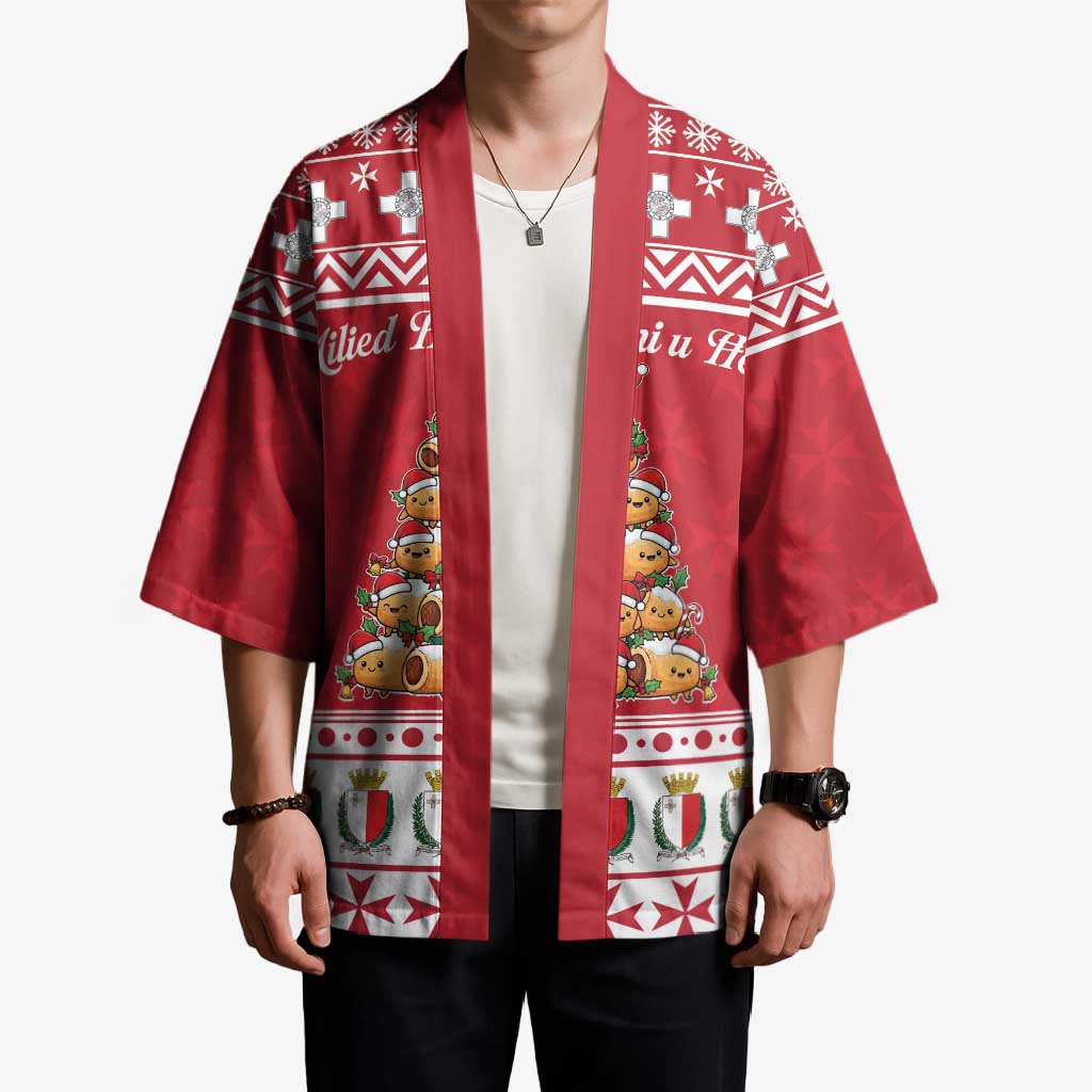 Cute Maltese Imqaret Pastry Christmas Kimono Christmas Joy in Malta - Wonder Print Shop