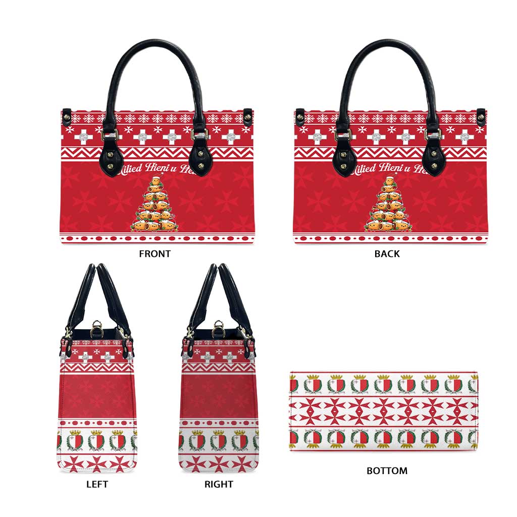 Cute Maltese Imqaret Pastry Christmas Leather Bag Christmas Joy in Malta - Wonder Print Shop
