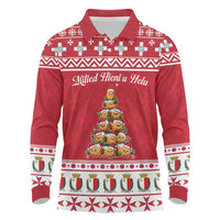 Cute Maltese Imqaret Pastry Christmas Long Sleeve Polo Shirt Christmas Joy in Malta - Wonder Print Shop