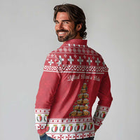 Cute Maltese Imqaret Pastry Christmas Long Sleeve Polo Shirt Christmas Joy in Malta - Wonder Print Shop