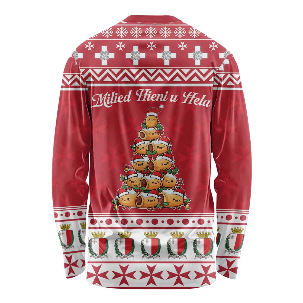 Cute Maltese Imqaret Pastry Christmas Long Sleeve Shirt Christmas Joy in Malta - Wonder Print Shop