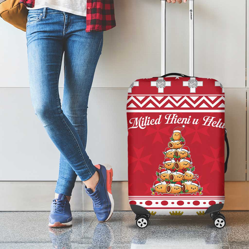 Cute Maltese Imqaret Pastry Christmas Luggage Cover Christmas Joy in Malta - Wonder Print Shop