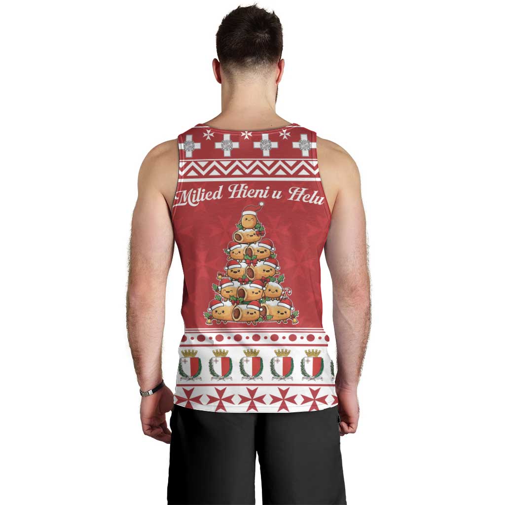 Cute Maltese Imqaret Pastry Christmas Men Tank Top Christmas Joy in Malta - Wonder Print Shop