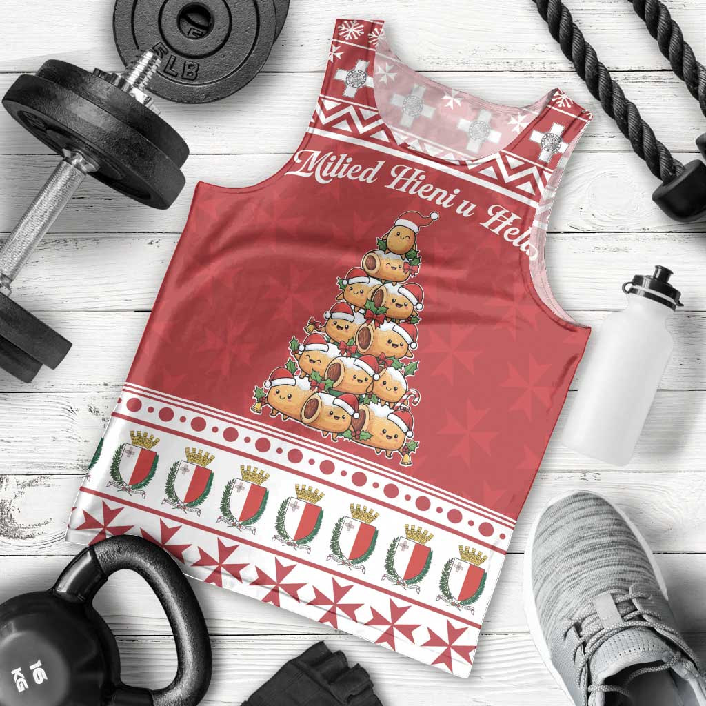 Cute Maltese Imqaret Pastry Christmas Men Tank Top Christmas Joy in Malta - Wonder Print Shop