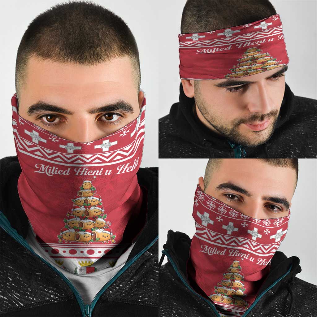 Cute Maltese Imqaret Pastry Christmas Neck Gaiter Christmas Joy in Malta - Wonder Print Shop
