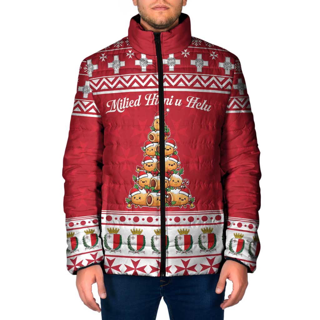 Cute Maltese Imqaret Pastry Christmas Padded Jacket Christmas Joy in Malta - Wonder Print Shop