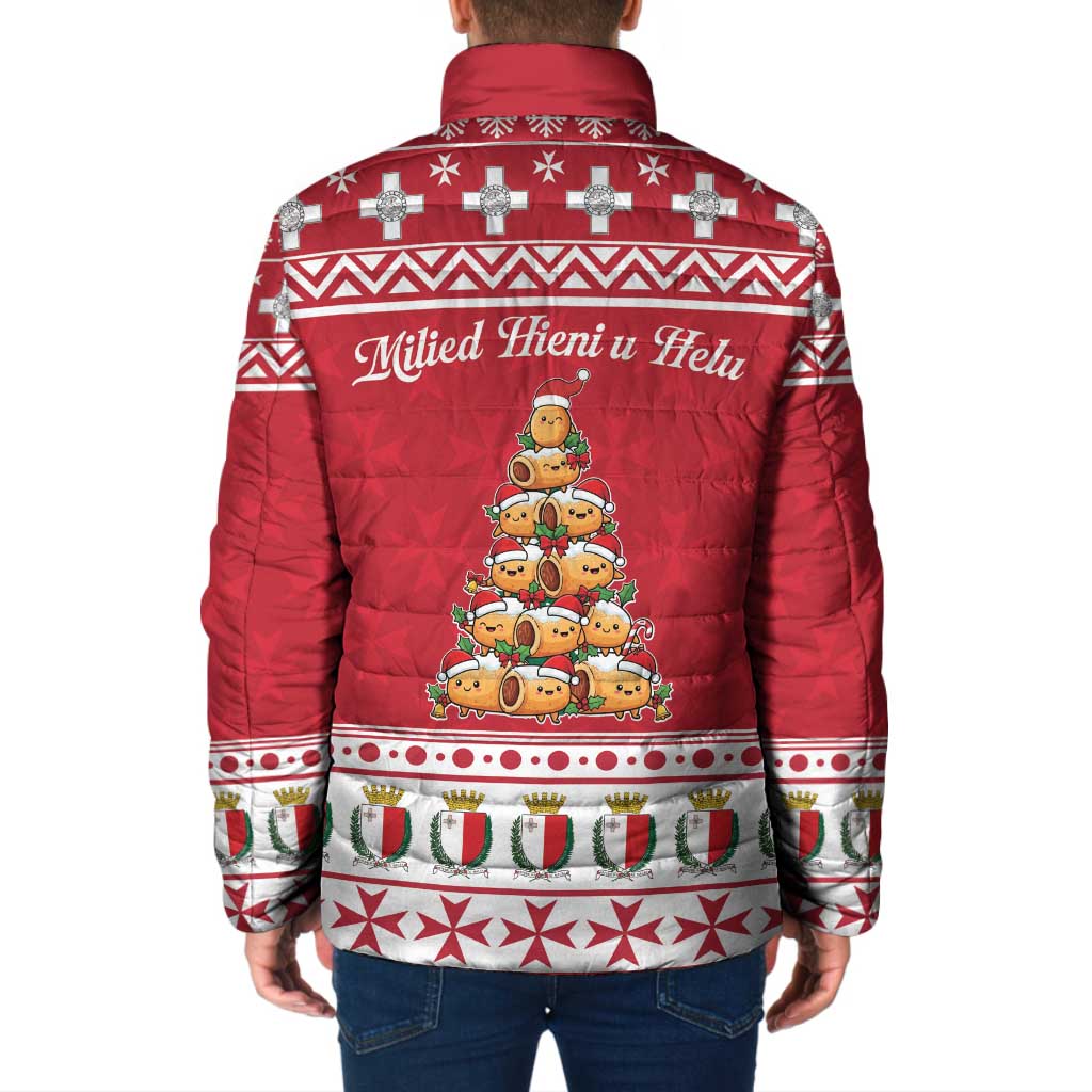 Cute Maltese Imqaret Pastry Christmas Padded Jacket Christmas Joy in Malta - Wonder Print Shop