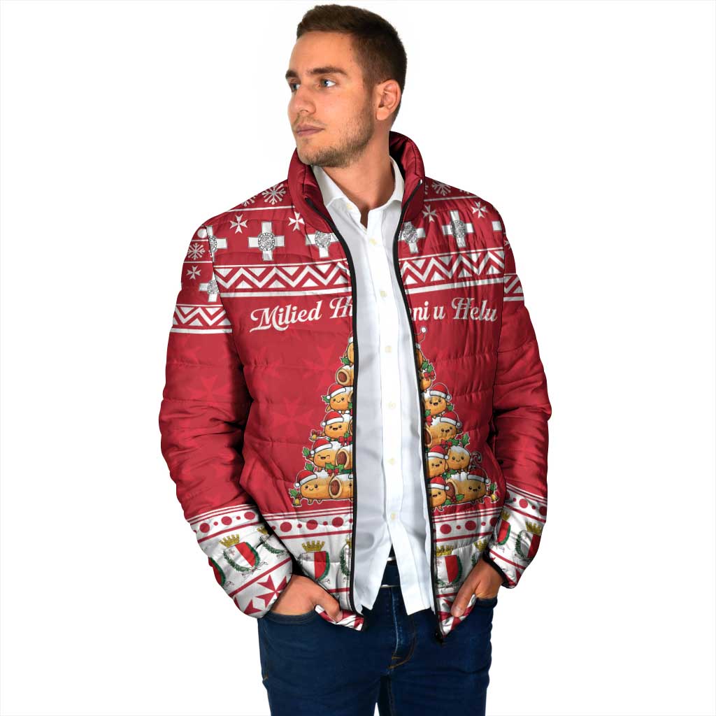 Cute Maltese Imqaret Pastry Christmas Padded Jacket Christmas Joy in Malta - Wonder Print Shop