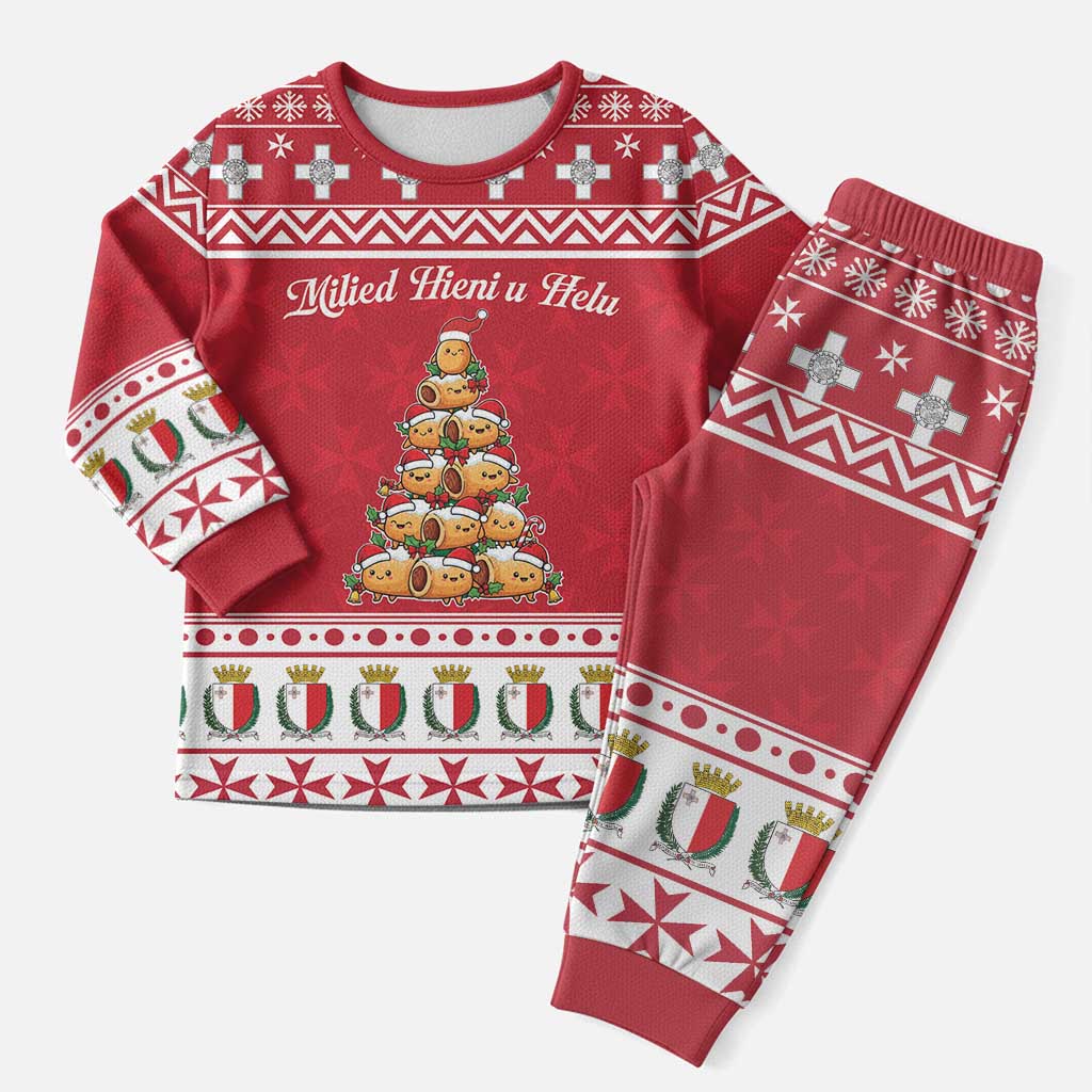Cute Maltese Imqaret Pastry Christmas Pajama Set Christmas Joy in Malta - Wonder Print Shop