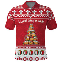 Cute Maltese Imqaret Pastry Christmas Polo Shirt Christmas Joy in Malta - Wonder Print Shop