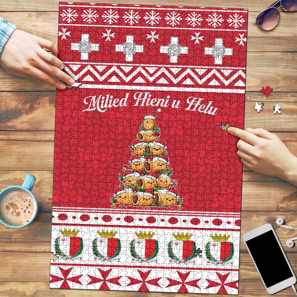 Cute Maltese Imqaret Pastry Christmas Puzzle Christmas Joy in Malta - Wonder Print Shop