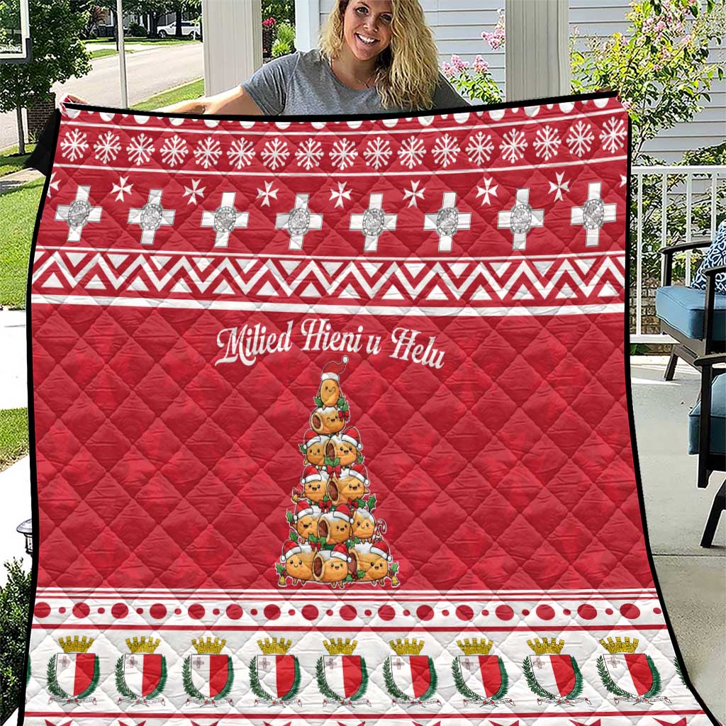 Cute Maltese Imqaret Pastry Christmas Quilt Christmas Joy in Malta - Wonder Print Shop