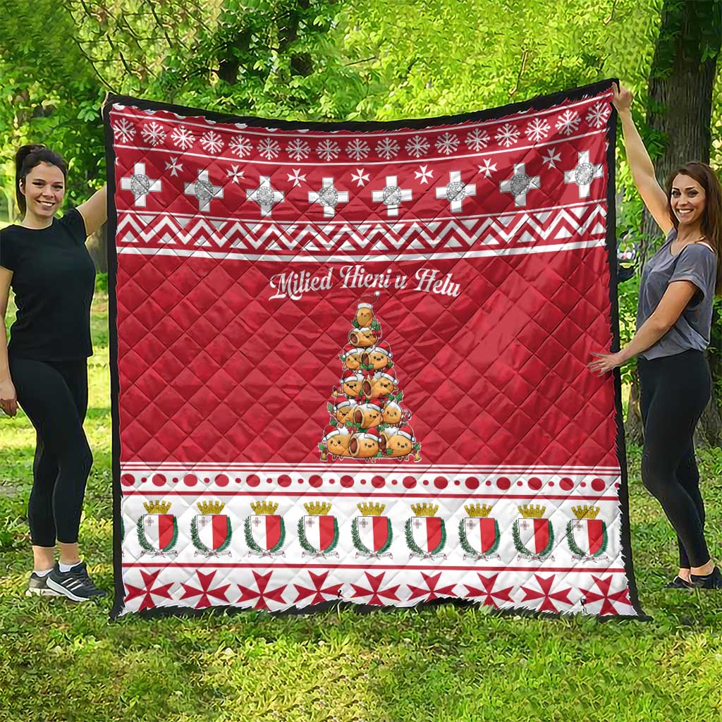 Cute Maltese Imqaret Pastry Christmas Quilt Christmas Joy in Malta - Wonder Print Shop