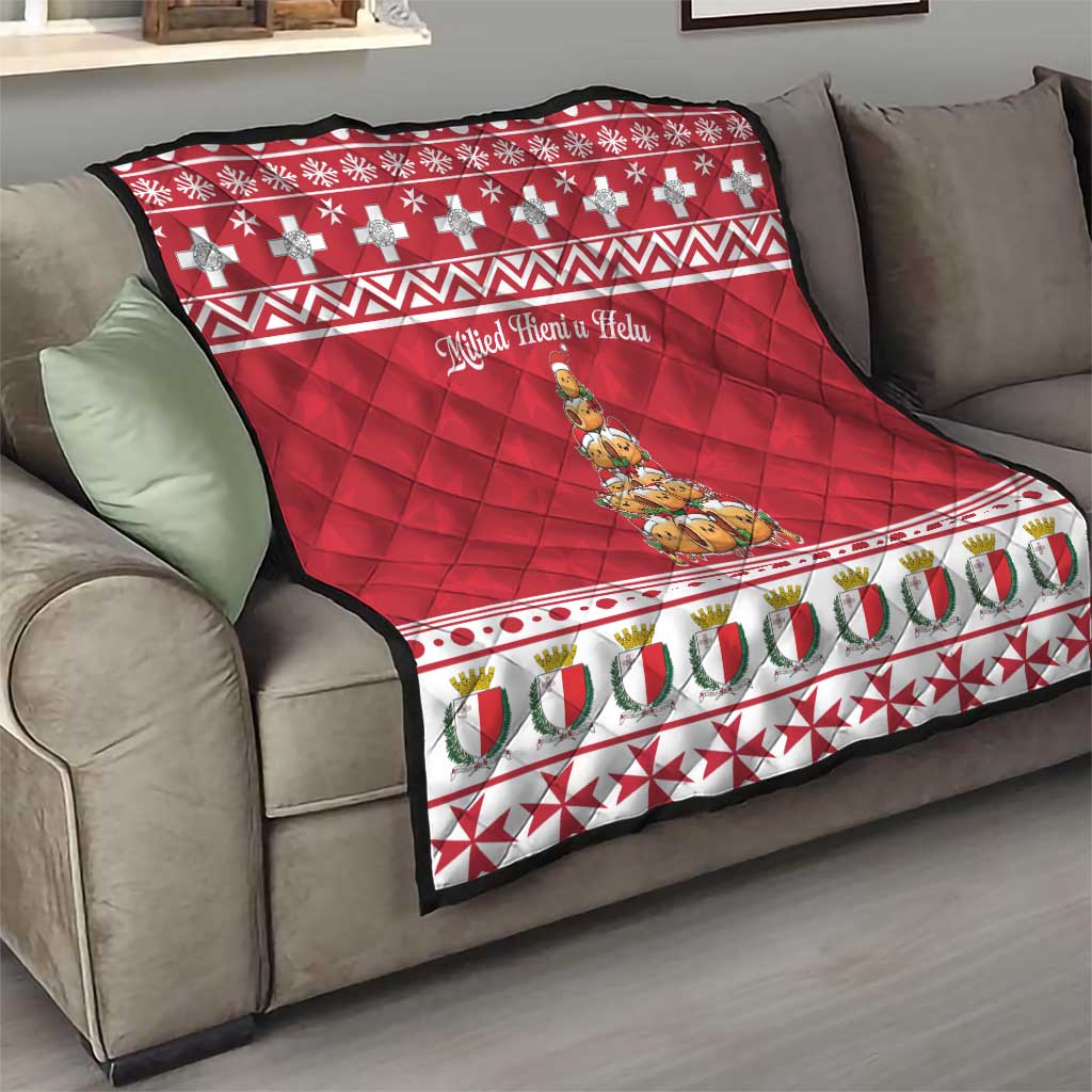 Cute Maltese Imqaret Pastry Christmas Quilt Christmas Joy in Malta - Wonder Print Shop