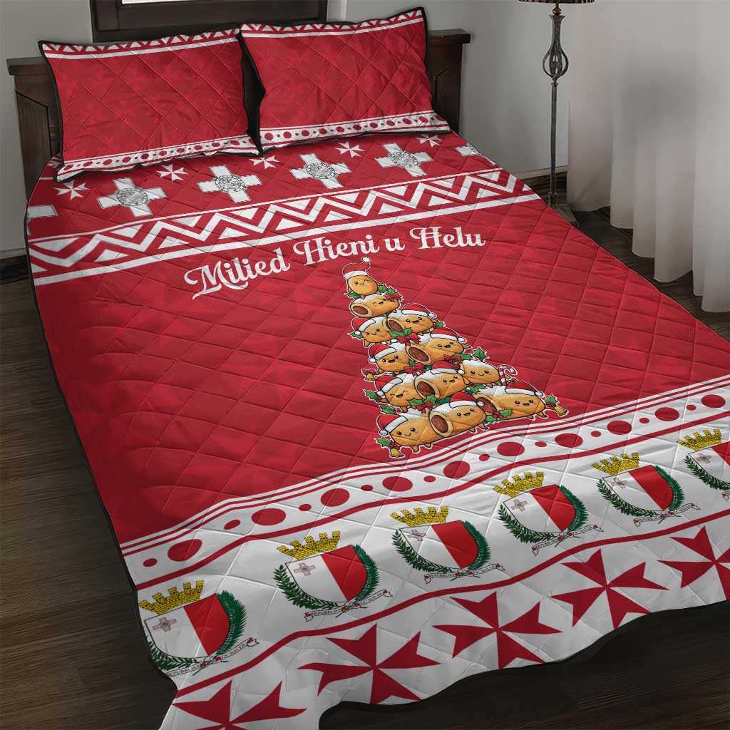 Cute Maltese Imqaret Pastry Christmas Quilt Bed Set Christmas Joy in Malta - Wonder Print Shop