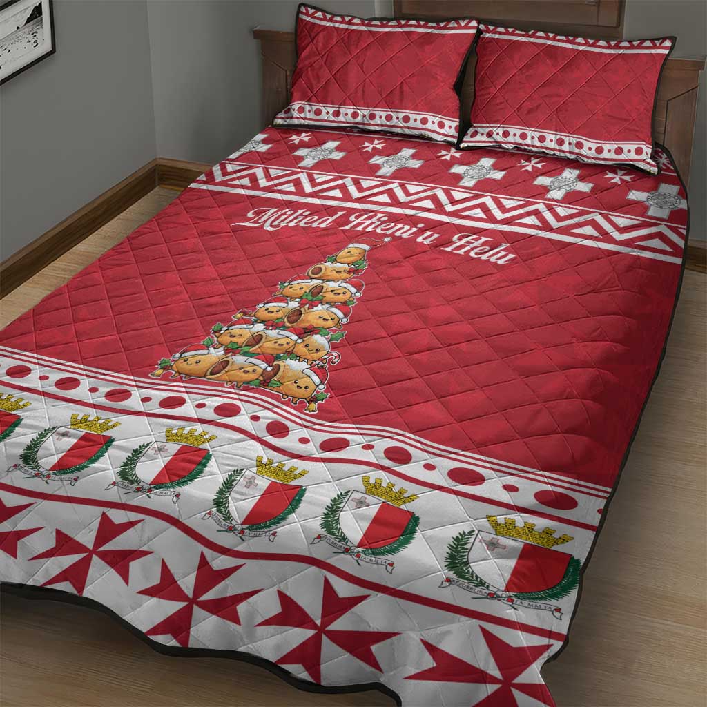 Cute Maltese Imqaret Pastry Christmas Quilt Bed Set Christmas Joy in Malta - Wonder Print Shop