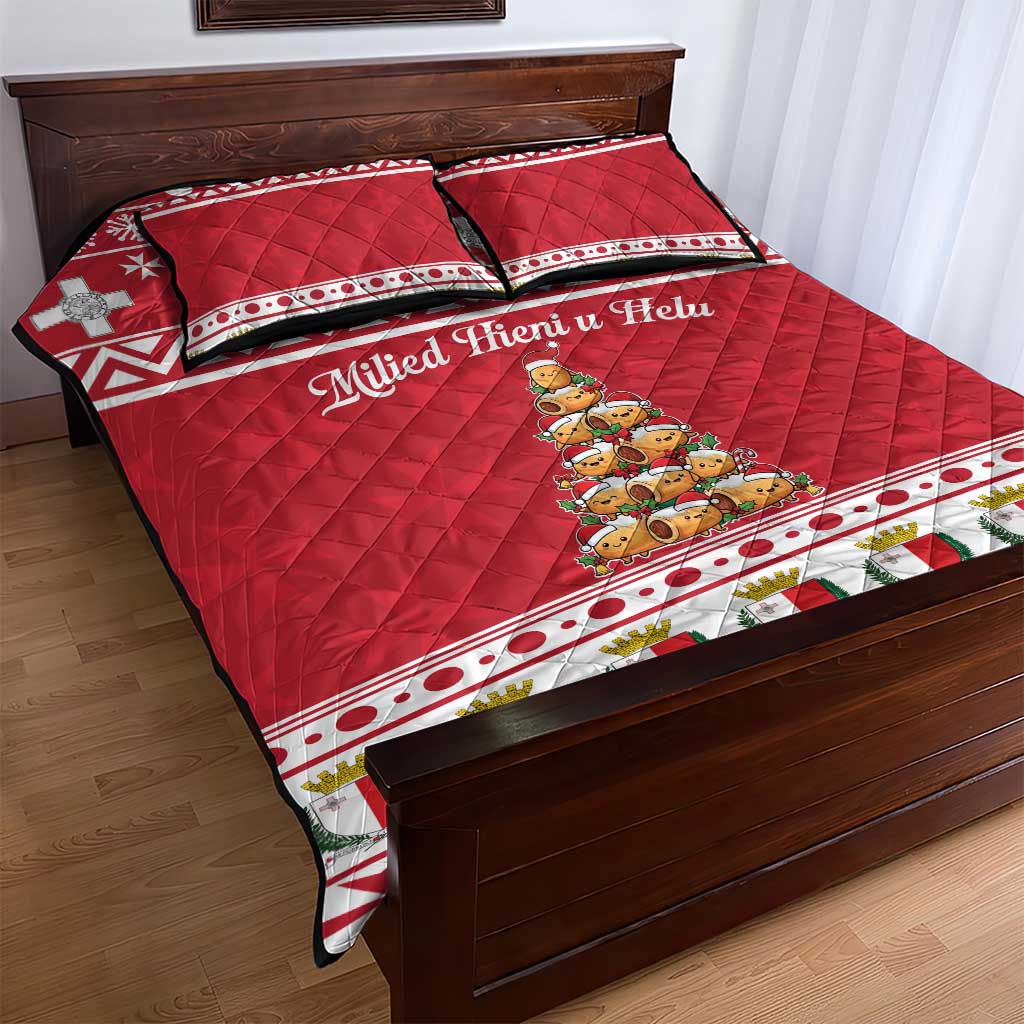 Cute Maltese Imqaret Pastry Christmas Quilt Bed Set Christmas Joy in Malta - Wonder Print Shop