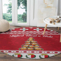 Cute Maltese Imqaret Pastry Christmas Round Carpet Christmas Joy in Malta - Wonder Print Shop