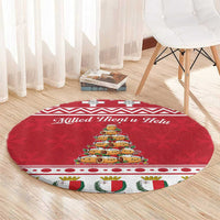 Cute Maltese Imqaret Pastry Christmas Round Carpet Christmas Joy in Malta - Wonder Print Shop