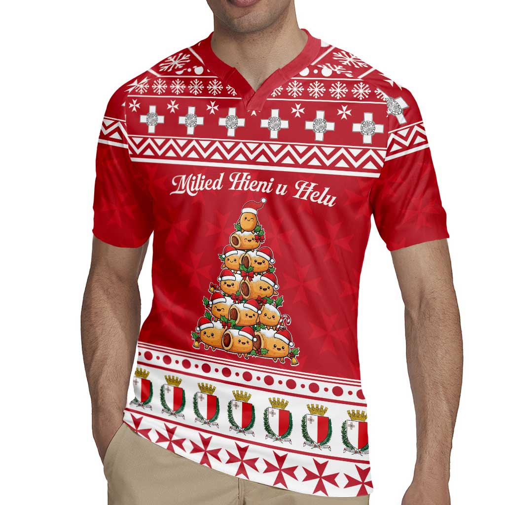 Cute Maltese Imqaret Pastry Christmas Rugby Jersey Christmas Joy in Malta - Wonder Print Shop