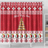 Cute Maltese Imqaret Pastry Christmas Shower Curtain Christmas Joy in Malta - Wonder Print Shop