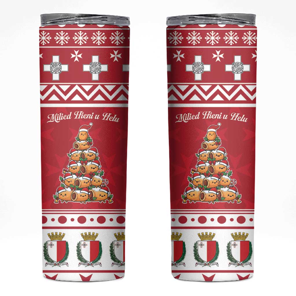 Cute Maltese Imqaret Pastry Christmas Skinny Tumbler Christmas Joy in Malta - Wonder Print Shop