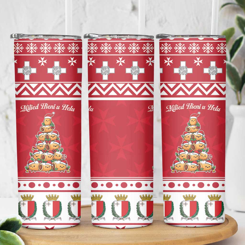 Cute Maltese Imqaret Pastry Christmas Skinny Tumbler Christmas Joy in Malta - Wonder Print Shop