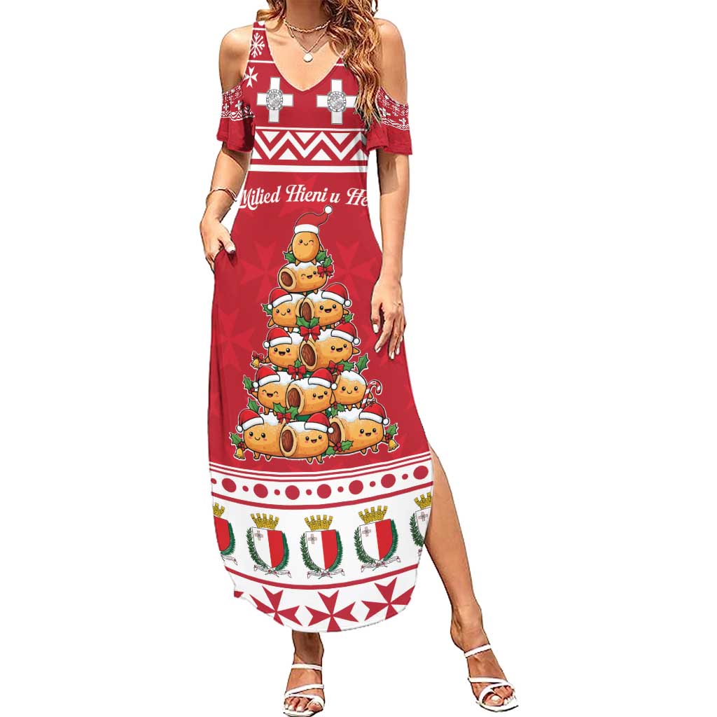 Cute Maltese Imqaret Pastry Christmas Summer Maxi Dress Christmas Joy in Malta - Wonder Print Shop