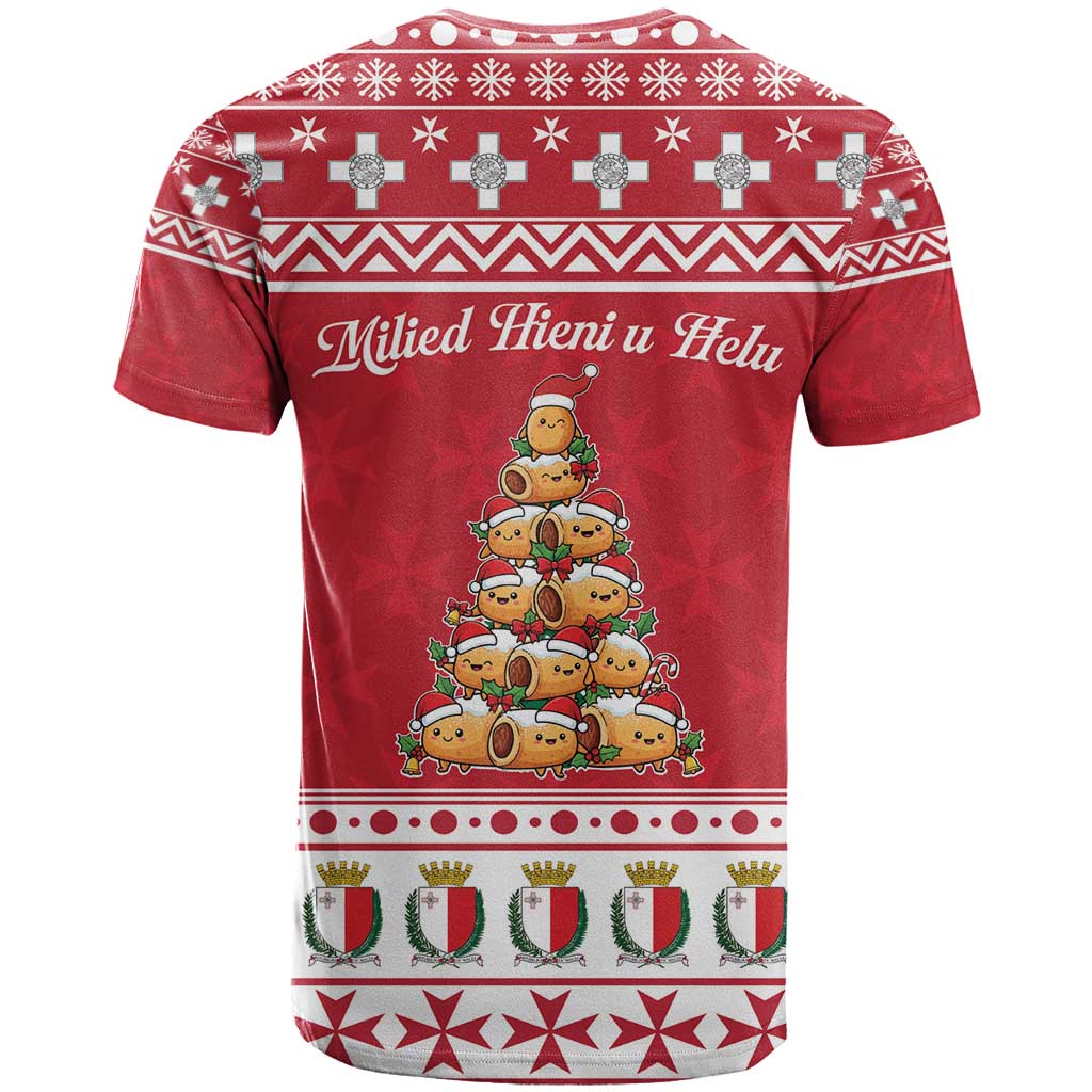 Cute Maltese Imqaret Pastry Christmas T Shirt Christmas Joy in Malta - Wonder Print Shop
