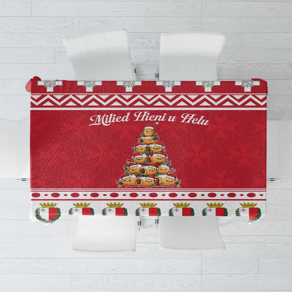 Cute Maltese Imqaret Pastry Christmas Tablecloth Christmas Joy in Malta - Wonder Print Shop