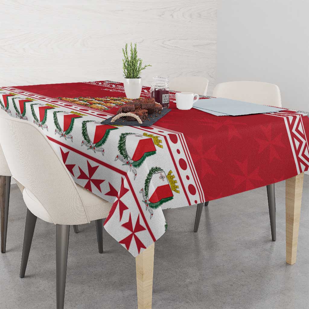 Cute Maltese Imqaret Pastry Christmas Tablecloth Christmas Joy in Malta - Wonder Print Shop