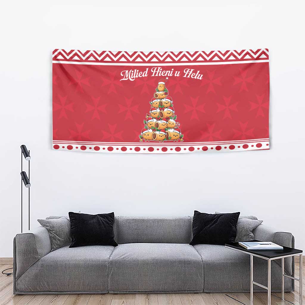 Cute Maltese Imqaret Pastry Christmas Tapestry Christmas Joy in Malta - Wonder Print Shop