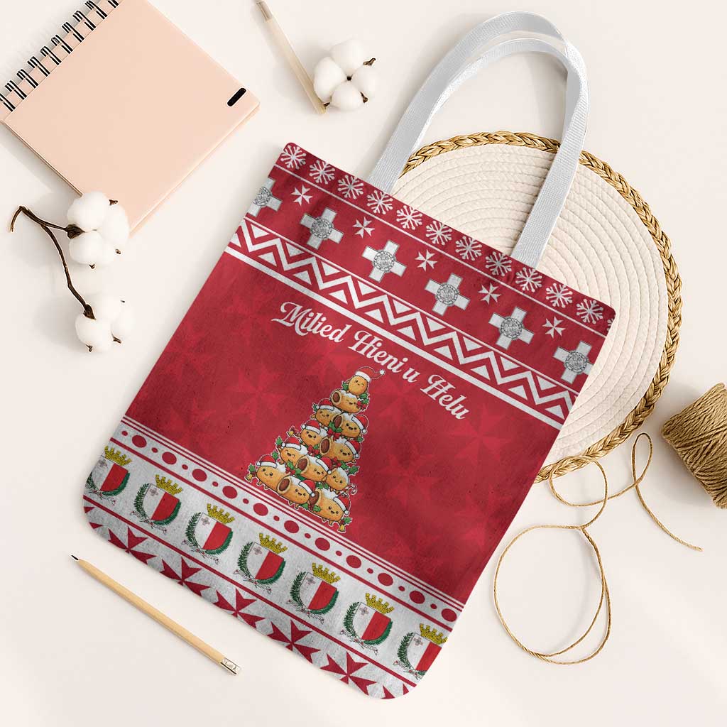 Cute Maltese Imqaret Pastry Christmas Tote Bag Christmas Joy in Malta - Wonder Print Shop