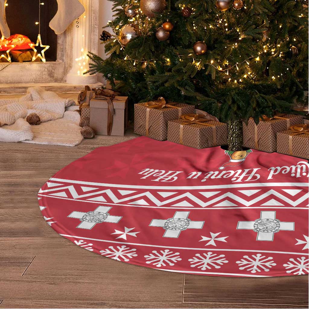 Cute Maltese Imqaret Pastry Christmas Tree Skirt Christmas Joy in Malta - Wonder Print Shop