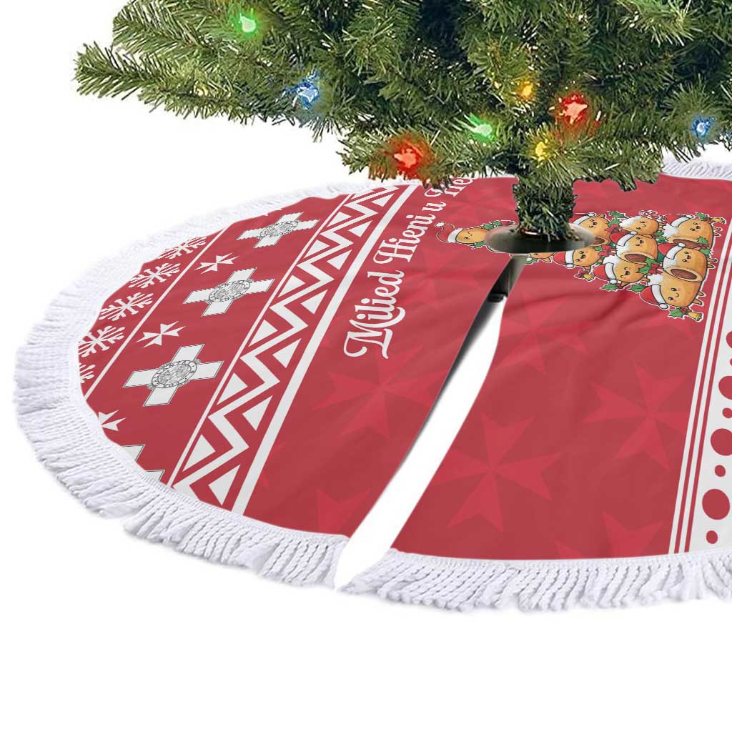 Cute Maltese Imqaret Pastry Christmas Tree Skirt Christmas Joy in Malta - Wonder Print Shop