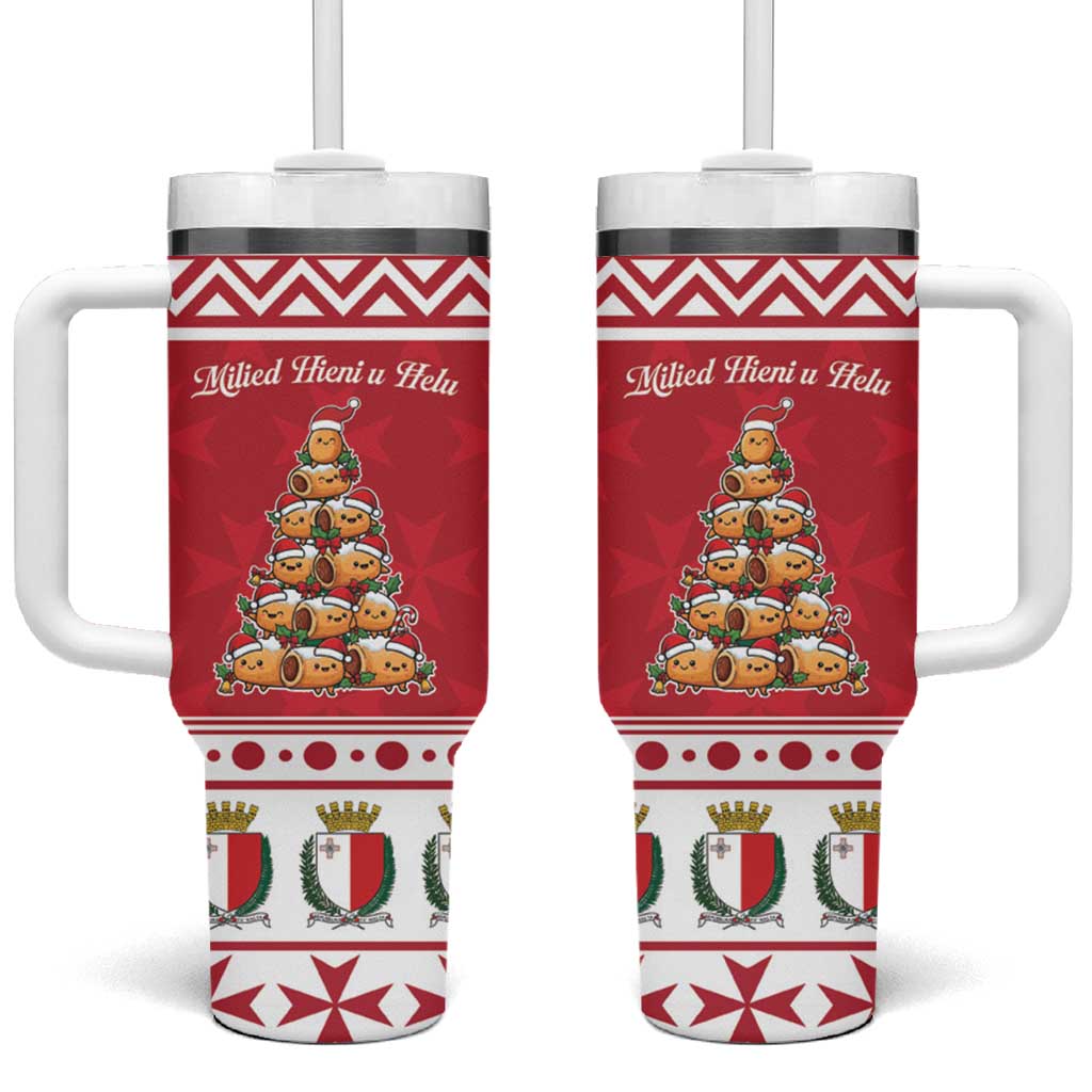 Cute Maltese Imqaret Pastry Christmas Tumbler With Handle Christmas Joy in Malta - Wonder Print Shop
