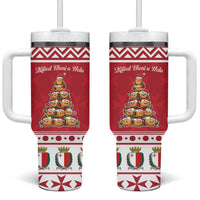 Cute Maltese Imqaret Pastry Christmas Tumbler With Handle Christmas Joy in Malta - Wonder Print Shop