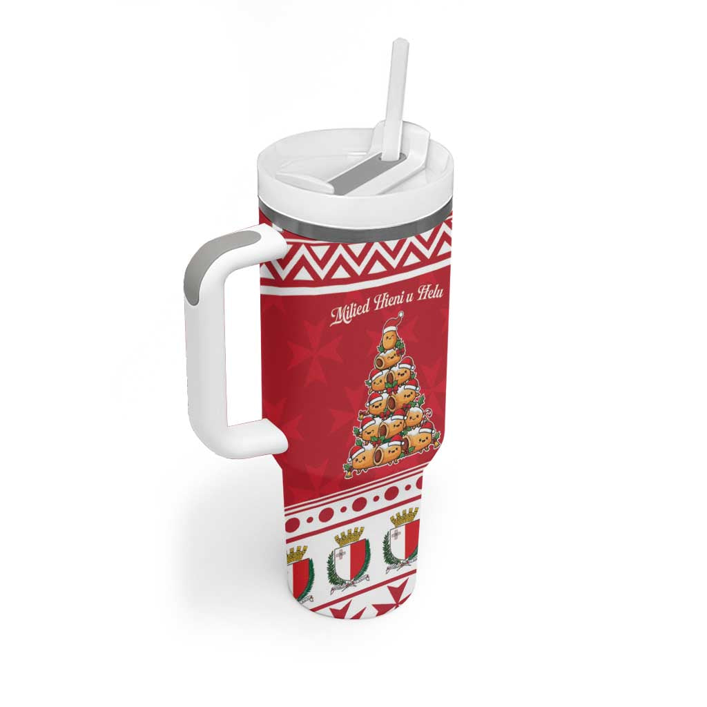 Cute Maltese Imqaret Pastry Christmas Tumbler With Handle Christmas Joy in Malta - Wonder Print Shop