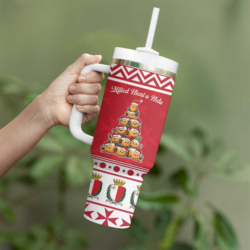 Cute Maltese Imqaret Pastry Christmas Tumbler With Handle Christmas Joy in Malta - Wonder Print Shop