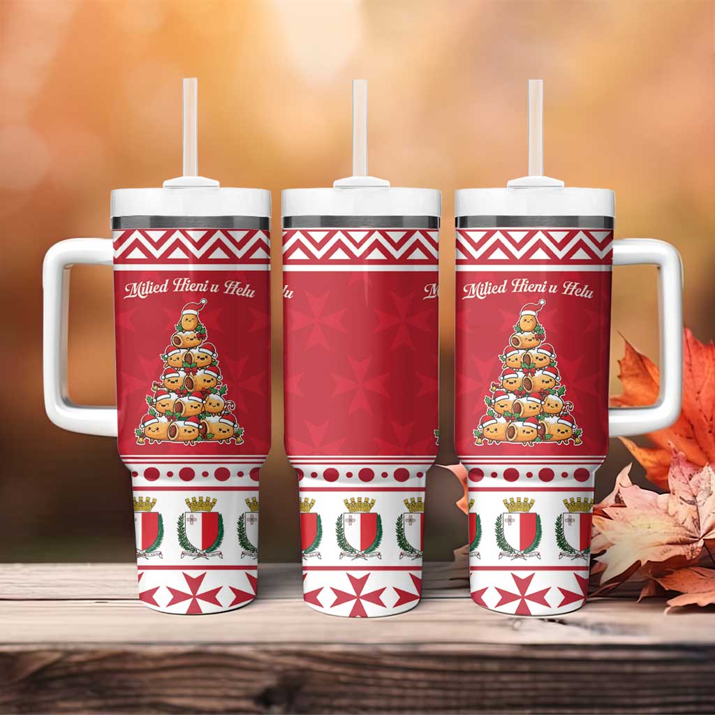 Cute Maltese Imqaret Pastry Christmas Tumbler With Handle Christmas Joy in Malta - Wonder Print Shop